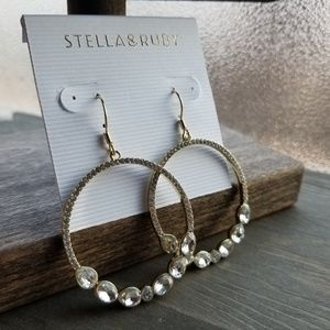 Stella & Ruby Crystal Frontal Hoop Earrings